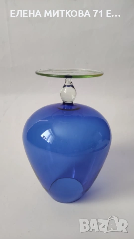 Огромна тънкостенна чаша от ръчно издухано цветно стъкло, снимка 3 - Чаши - 53557566