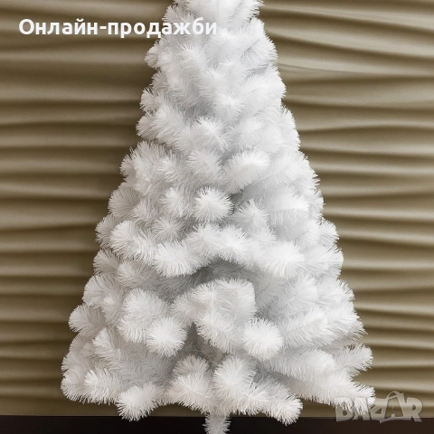 Изкуствена коледна елха в бяло 