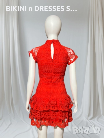 Червена дантелена рокля, снимка 3 - Рокли - 52451993