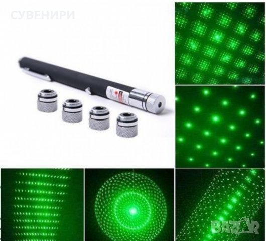 Зелен лазер писалка с 7 приставки , снимка 2 - Други игри - 39993487