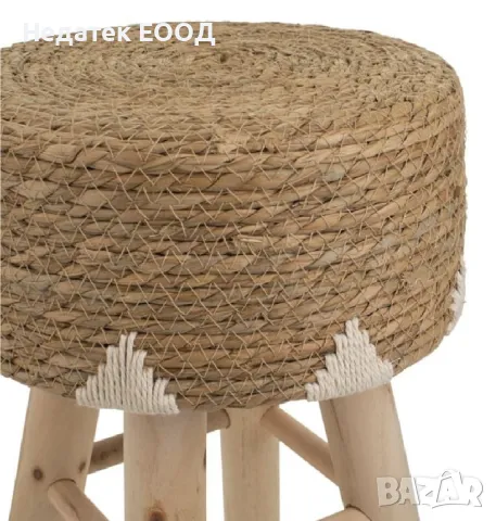 Дървена табуретка, Бежова, 30x42 см., снимка 2 - Градински мебели, декорация  - 50387060