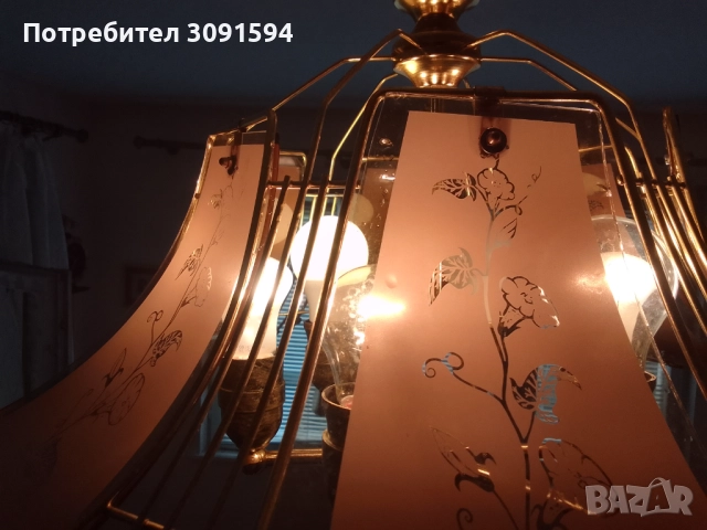 Винтидж полюлей месинг стъкло , снимка 16 - Антикварни и старинни предмети - 52037993