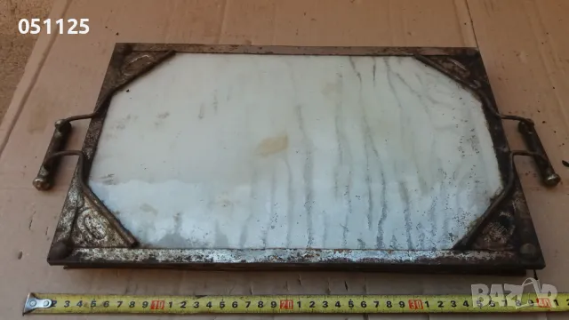 масивен царски поднос със стъкло , снимка 8 - Антикварни и старинни предмети - 47906786