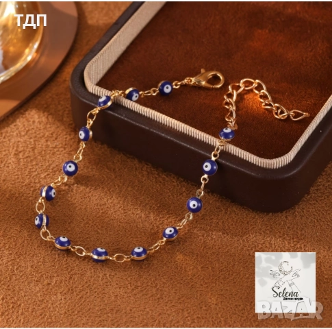 Гривна със синьо око „Нежна закрила“, снимка 3 - Гривни - 52688792