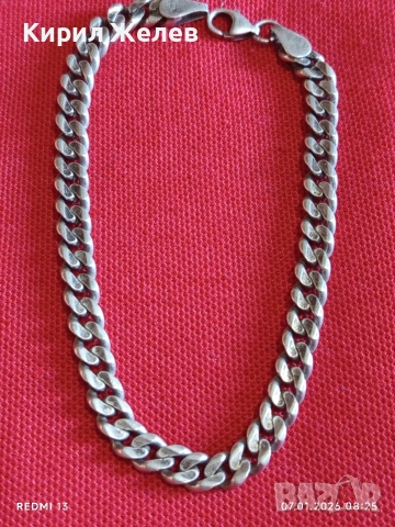 Сребърна гривна плетка тип КУБИНСКА класически и елегантен дизайн 16231, снимка 2 - Гривни - 53015242