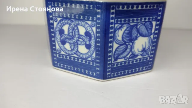 Стара, винтидж керамична кутия за бисквитки, произведена в периода между 1914 - 1920 г., снимка 3 - Антикварни и старинни предмети - 49337343