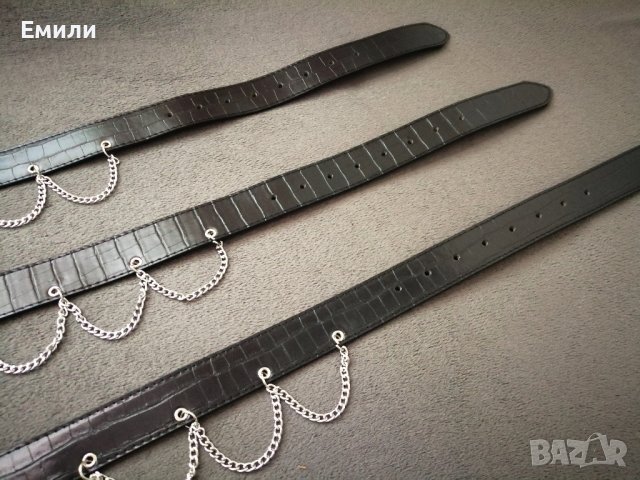 Нов дамски кожен колан за талия-ханш със синджири р-р S, M, L, снимка 11 - Колани - 44017919