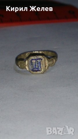 СТАРИНЕН САЧАНЕН ПРЪСТЕН с МОНОГРАМ БУКВА - П - МАЙСТОРСКА РЪЧНА ИЗРАБОТКА САЧАН  73511, снимка 2 - Антикварни и старинни предмети - 29011409