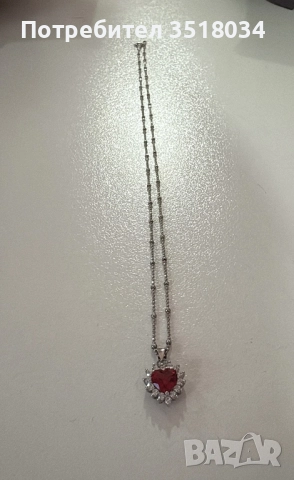 Нежно сребърно колие, снимка 2 - Колиета, медальони, синджири - 52679420