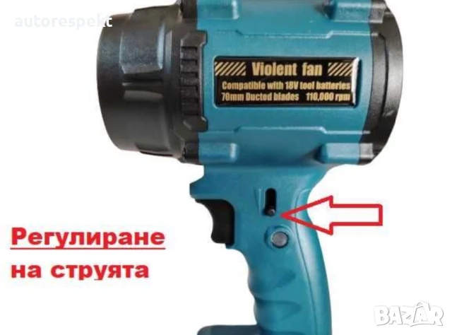 Въздушен турбо пистолет/духалка за автомивка/сняг/листа РЕГУЛИРАНЕ !!!, снимка 2 - Аксесоари и консумативи - 51256553