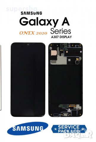 Нов 100% Оригинален LCD Дисплей + Тъч скрийн + Рамка за Samsung Galaxy A30s SM-A307F, снимка 1 - Резервни части за телефони - 31433117
