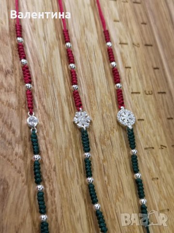 Дамска коледна сребърна гривна със снежинка, снимка 6 - Гривни - 34828409