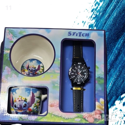 Подаръчен комплект с анимационни герои от 4 части - чинийка, купичка, чаща и часовник, снимка 4 - Други - 53556839