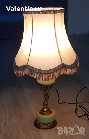 Старинна бронзова лампа , снимка 5 - Настолни лампи - 52256602