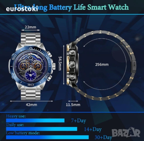 Мъжки смарт часовник H33, отговаряне/осъществяване на повиквания, 130+ спортни режима, монитор , снимка 5 - Смарт гривни - 53155894