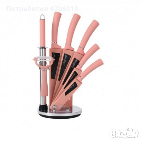 Комплект кухненски ножове е 8в1 с въртяща се стойка , снимка 2 - Прибори за хранене, готвене и сервиране - 53203696