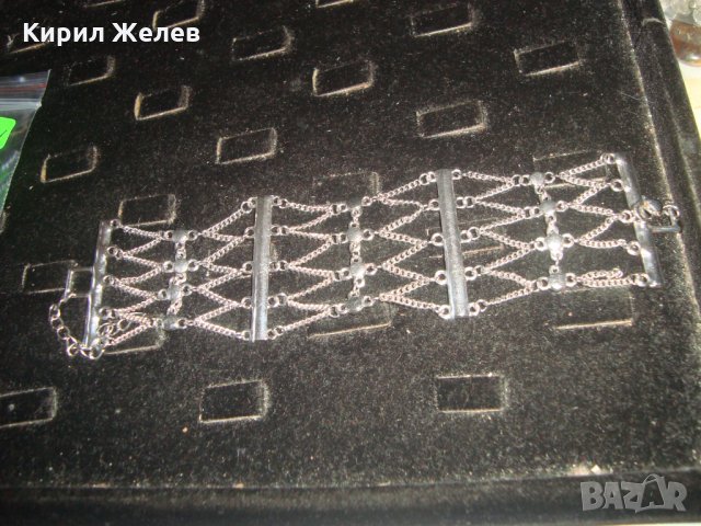 КРИСТАЛНА СРЕБРИСТА ЕТНО-СТИЛ ПЛЕТЕНА ГРИВНА 22871, снимка 3 - Гривни - 33435017