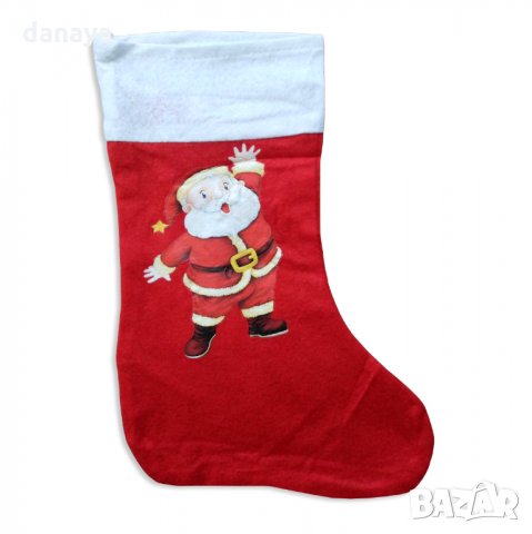 597 Декоративен коледен чорап с картинка Коледен ботуш коледна торба за подаръци, снимка 11 - Декорация за дома - 34744717
