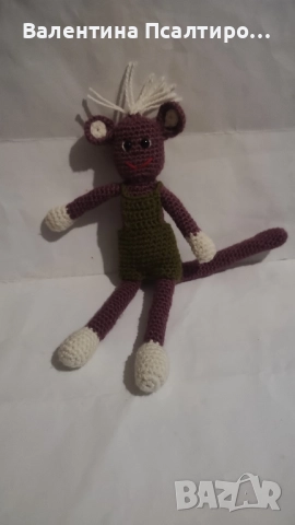 Маймунка амигуруми на една кука 