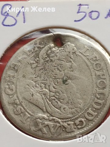 Сребърна монета 15 кройцера Леополд първи Кремниц Унгария 13681, снимка 2 - Нумизматика и бонистика - 42987579