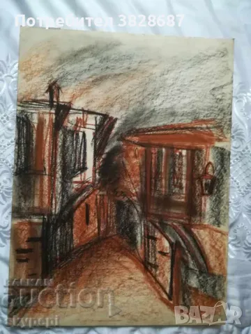 Картина - пастел " Стария Несебър ", снимка 4 - Картини - 48277067