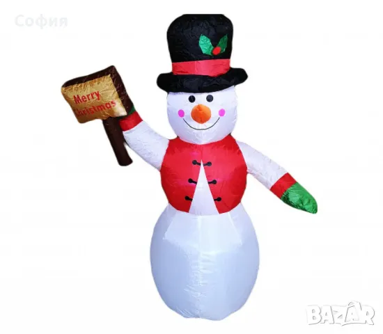 Снежен човек,надуваем,LED светлини,многоцветен, снимка 3 - Декорация за дома - 48197313