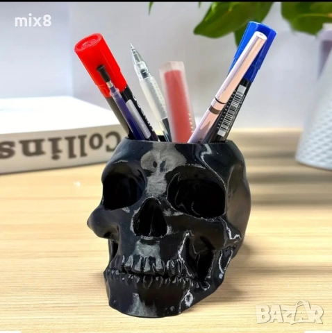 Череп моливник / поставка , снимка 2 - Декорация за дома - 52481997