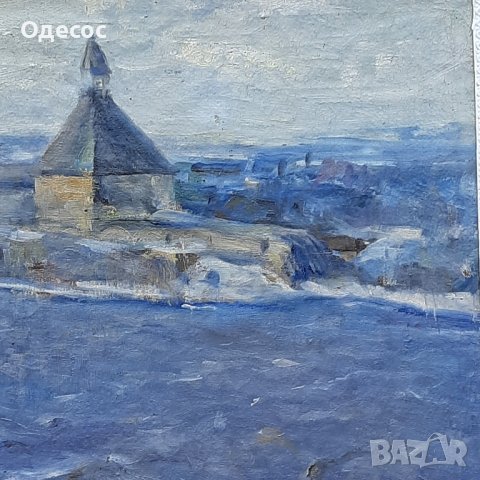 Стара  маслена картина нарисувана Столицата на Древна Русия, снимка 4 - Антикварни и старинни предмети - 43929122