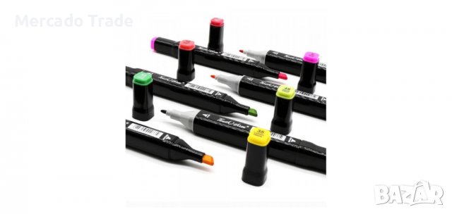 Комплект маркери за рисуване в калъф, двустранни, 48бр. , снимка 3 - Ученически пособия, канцеларски материали - 36576769