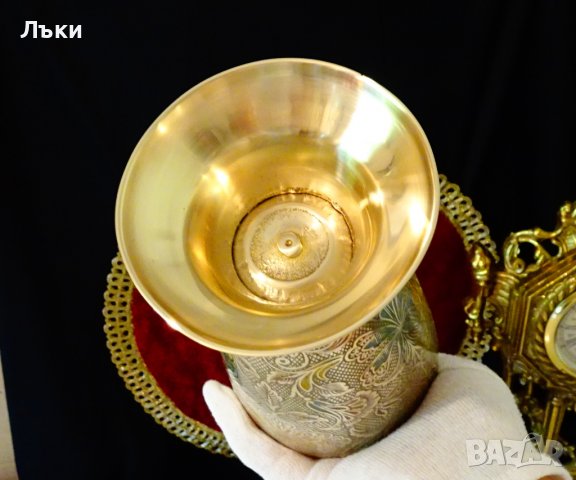 Бронзова ваза 36 см.,клетъчен емайл. , снимка 10 - Вази - 37654544