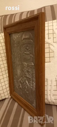 Vintage. Нова. Немска калаена картина "Вечният младоженец" Carl Spitzweg /1808-1885. , снимка 6 - Антикварни и старинни предмети - 48633584