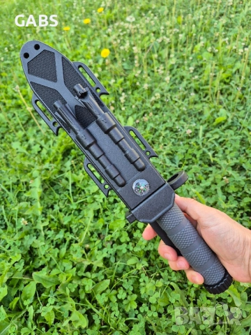Тактически нож с кания,компас,запалка,точило и свирка, 2518А, снимка 7 - Ножове - 51547164