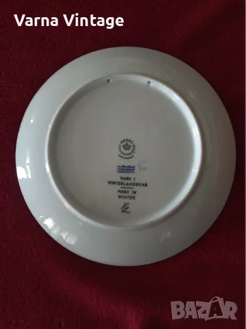 Колекционерска порцеланова коледна чиния 1971 г. Royal Copenhagen Дания, снимка 2 - Колекции - 48799298