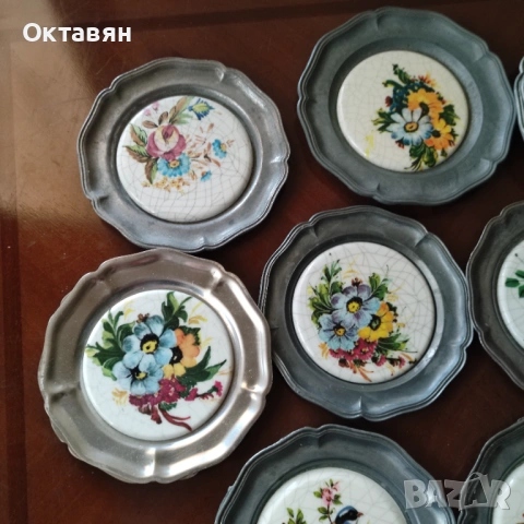 Калаени  чинийки за стена ,подложки за чаши, снимка 10 - Антикварни и старинни предмети - 53175569