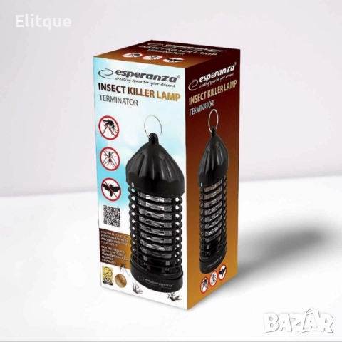 Лампа против насекоми UV Esperanza Terminator II, 2W 2 години гаранция, снимка 7 - Друга електроника - 52895106