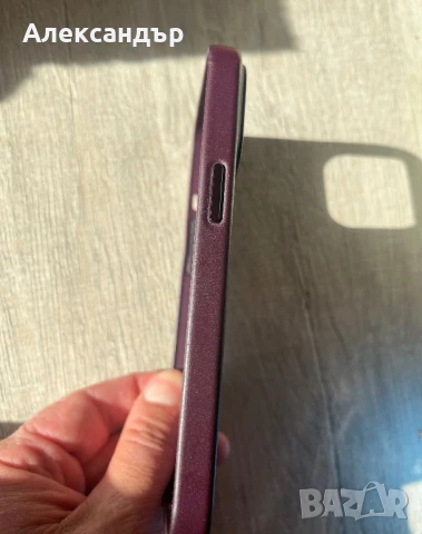 *Оригинал* Magsafe Кожен калъф Алкантара iphone 13 pro цвят Deep Purple, снимка 7 - Калъфи, кейсове - 51356464