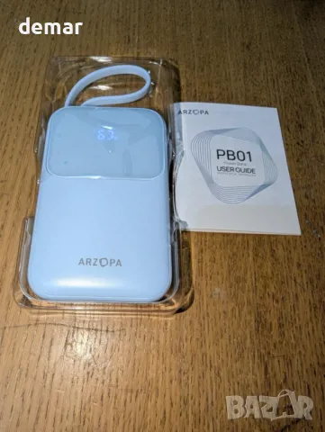 Преносима външна батерия ARZOPA 10000mAh, бързо зареждане 22.5W, вграден USB-C, снимка 7 - Външни батерии - 50268489