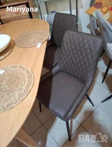 🔥 НОВИ СТОЛОВЕ / КРЕСЛА MILTON – КАФЯВА ЕКО КОЖА, снимка 5 - Столове - 52897449