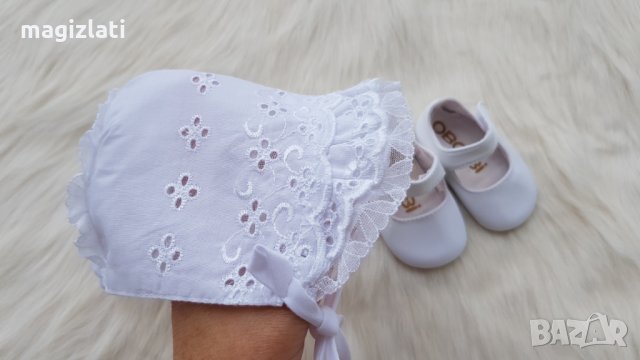Бебешки буйки и шапка за новородено момиченце, снимка 9 - Бебешки обувки - 33426842