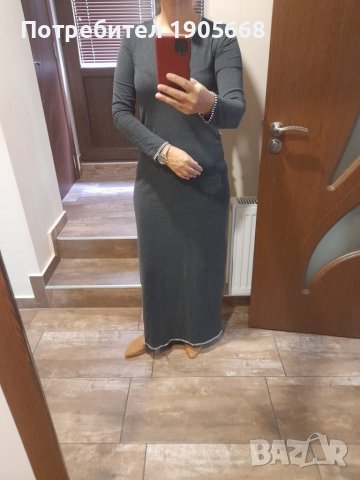 Дълга дамска рокля в цвят графит , снимка 5 - Рокли - 38052442