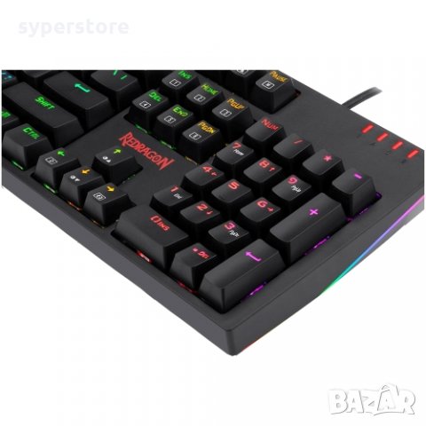 Клавиатура Геймърска USB Redragon Amsa Pro K592 RGB Механична с Ултра-бързи V-оптични сини превключв, снимка 3 - Клавиатури и мишки - 33472195