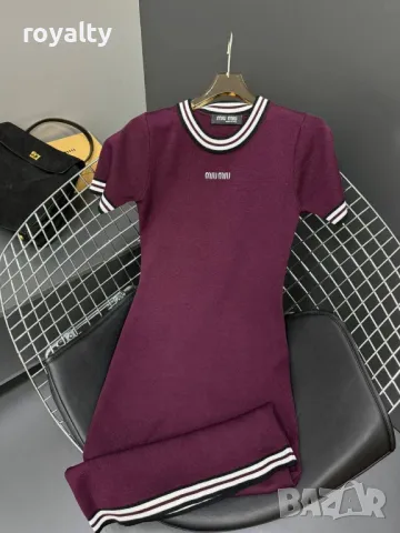 Miu Miu бордо дамска рокля , снимка 4 - Рокли - 49582345