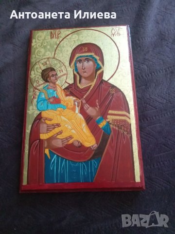 Икона Св. Богородица Троеручица, снимка 2 - Икони - 35163087