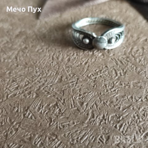 Стар сребърен пръстен Филигран (202), снимка 4 - Пръстени - 44015206