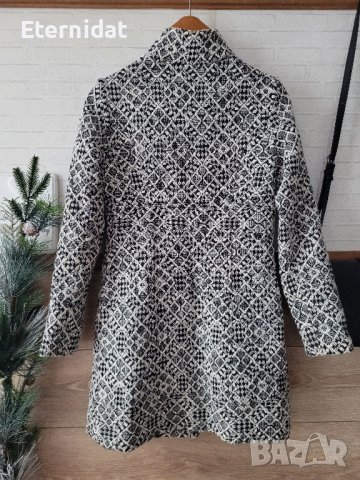 Палто черно и бяло вълна , снимка 2 - Палта, манта - 43199660