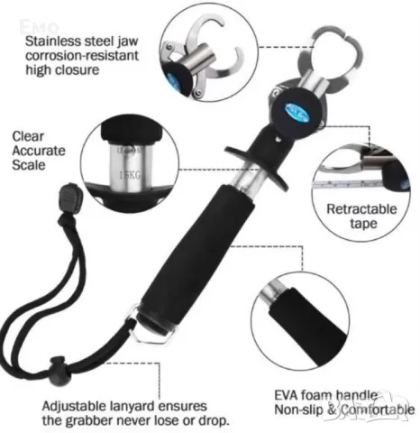 Рибарска щипка за хищници с кантар - 15 kg, снимка 2 - Екипировка - 48560299