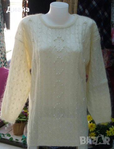 Блузони и пуловери от мохер-ръчно плетиво, снимка 7 - Блузи с дълъг ръкав и пуловери - 32547561