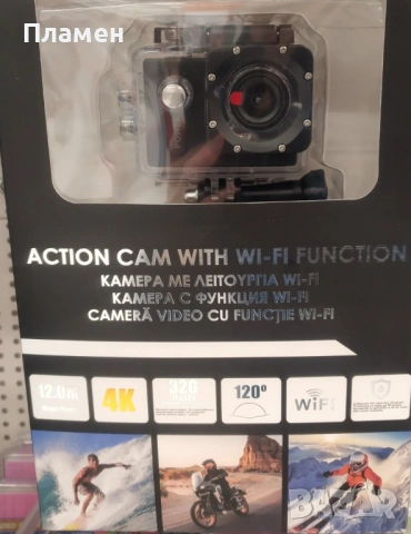 •	Action екшън камера 4K Ultra HD с Wi-Fi – Sports DV 12.0 MP, 120° батерия 900 mAh Екран 2.0", снимка 9 - Камери - 53434512