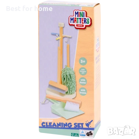 Детски дървен комплект за почистване Mini Matters – Еко играчка от 5 части, снимка 2 - Други - 53022063