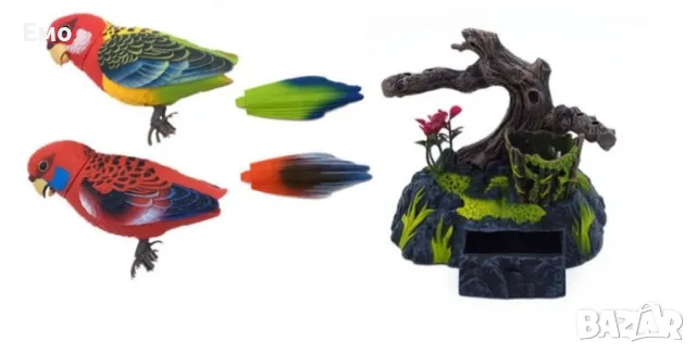 Пластмасова играчка. Музикални папагали кацнали на дръвче, снимка 3 - Музикални играчки - 48042544